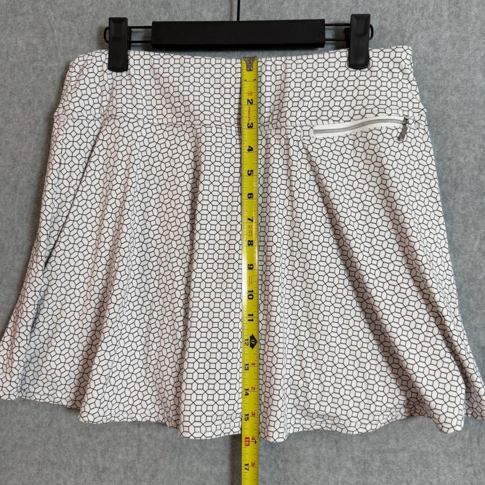 GGblue Luxe Sport Women Golf Skort White Navy Geometric Honeycomb Pleated Med - Picture 3 of 7